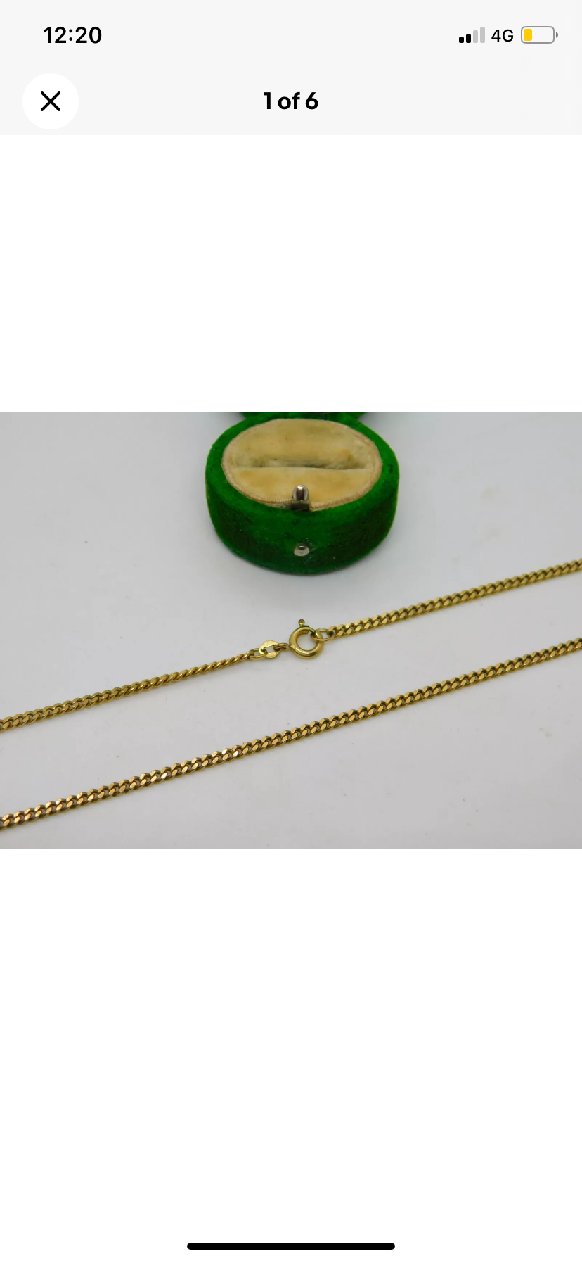 8ct Yellow Gold Diamond Cut Curb Link Chain Necklace Vintage c1970 60cm Length