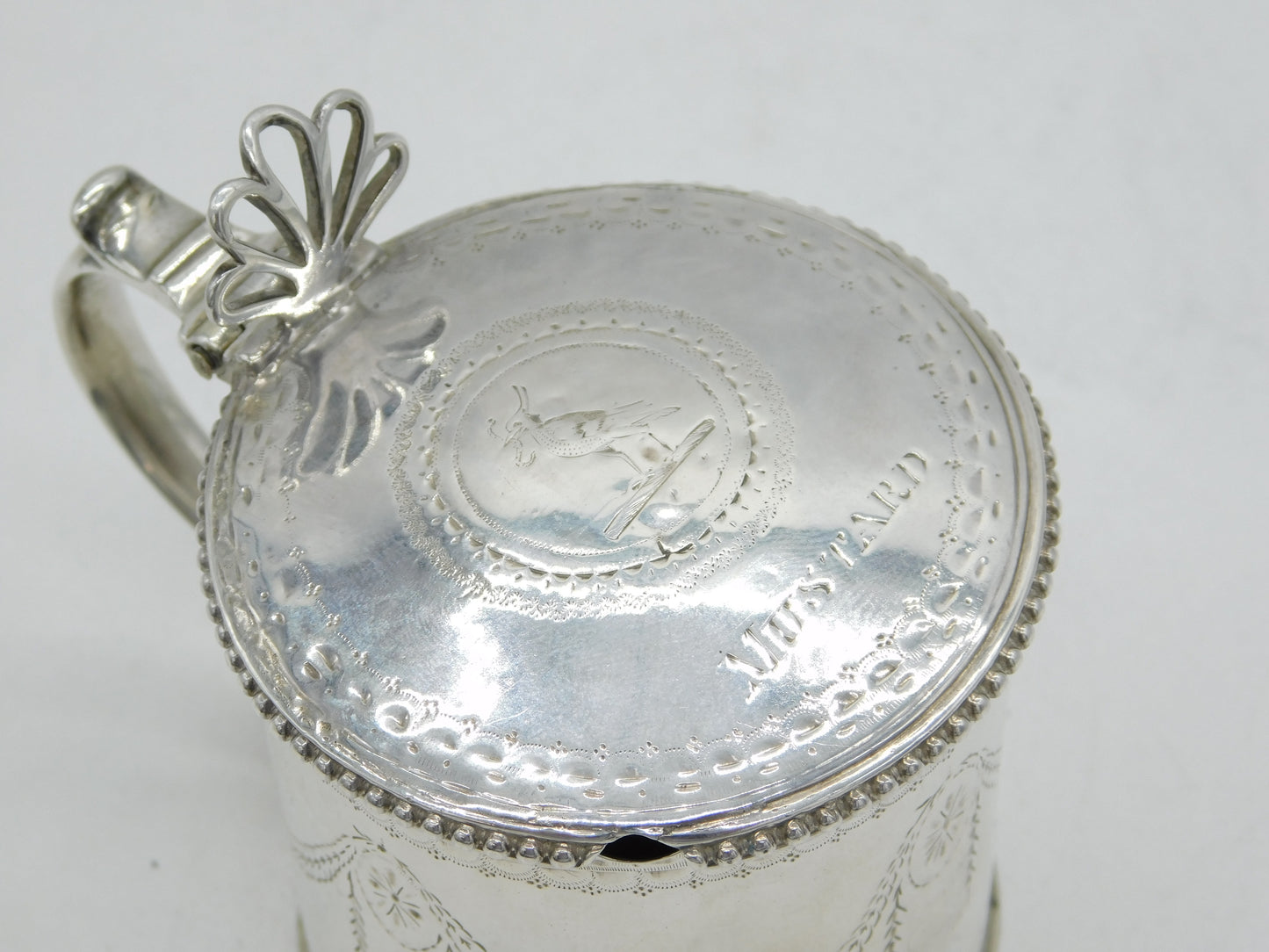 George III Sterling Silver Labelled 'Mustard' Pot Antique 1765 London