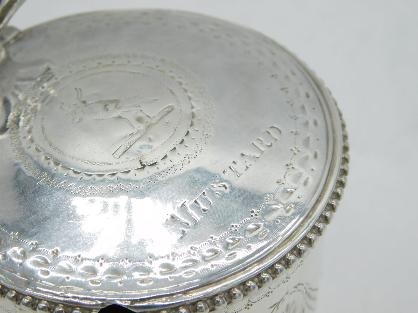 George III Sterling Silver Labelled 'Mustard' Pot Antique 1765 London