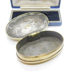 Victorian Brass Oval Form Snuff Box 'Lewis John 1891' Antique Engraved