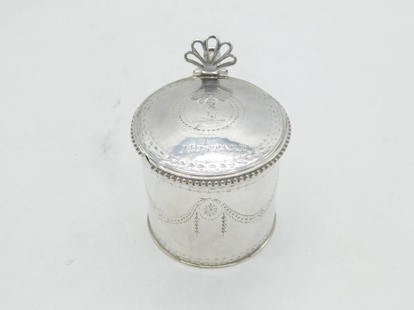George III Sterling Silver Labelled 'Mustard' Pot Antique 1765 London