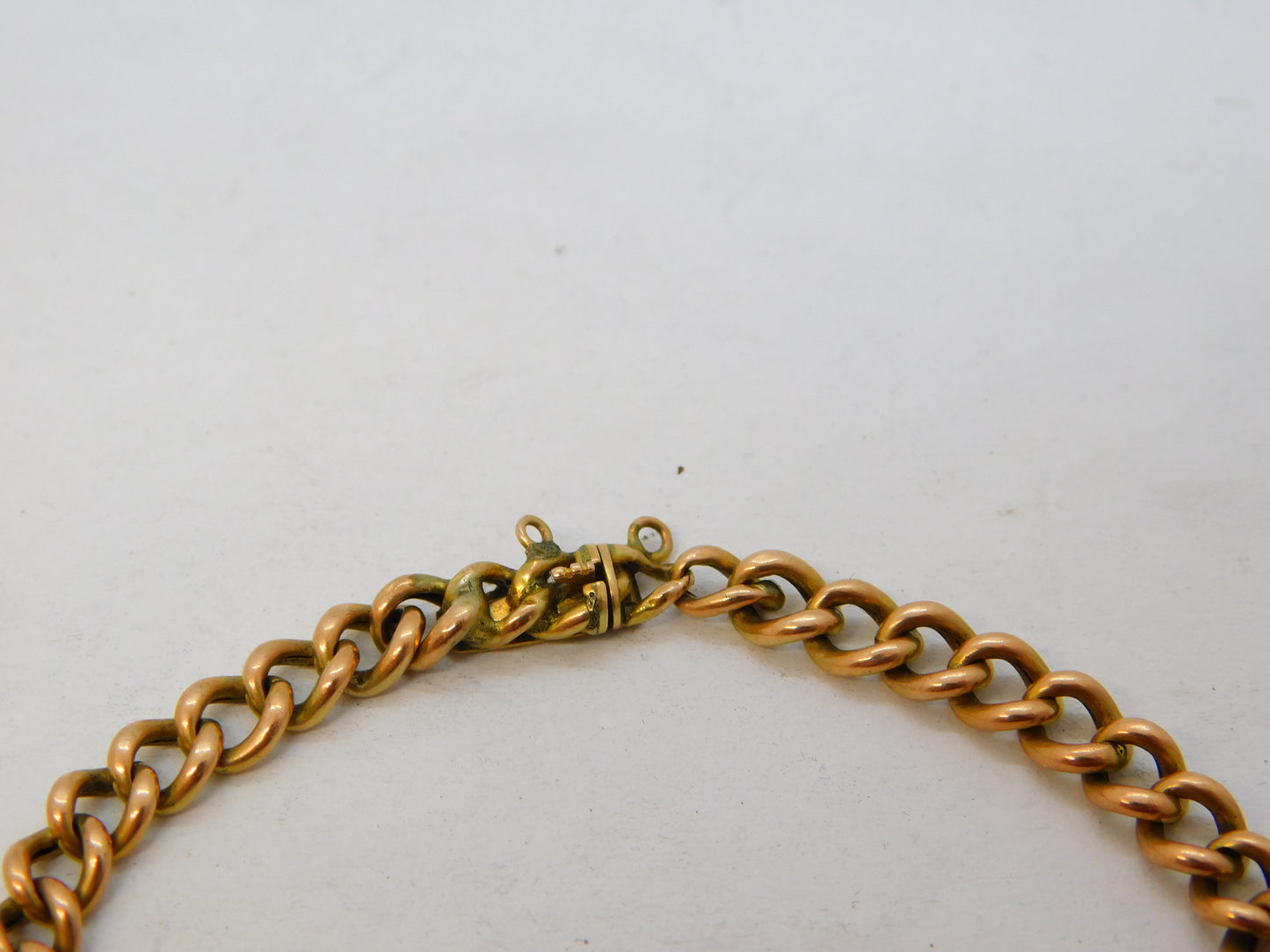 Edwardian 9ct Rose Gold, Ruby, Seed Pearl Shamrock Form Bracelet Antique c1910