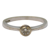 18ct White Gold & 0.25ct Diamond Set Solitaire Ring Vintage c1990 London