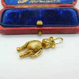 9ct Yellow Gold Articulated Moving Teddy Bear Pendant Vintage 2003 Sheffield