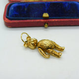 9ct Yellow Gold Articulated Moving Teddy Bear Pendant Vintage 2003 Sheffield