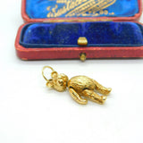 9ct Yellow Gold Articulated Moving Teddy Bear Pendant Vintage 2003 Sheffield