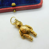 9ct Yellow Gold Articulated Moving Teddy Bear Pendant Vintage 2003 Sheffield