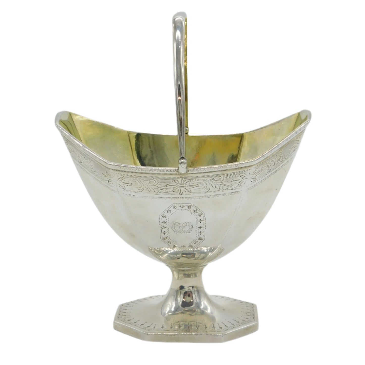 George III Sterling Silver Crested Sweet-Treat Basket Antique 1788 London