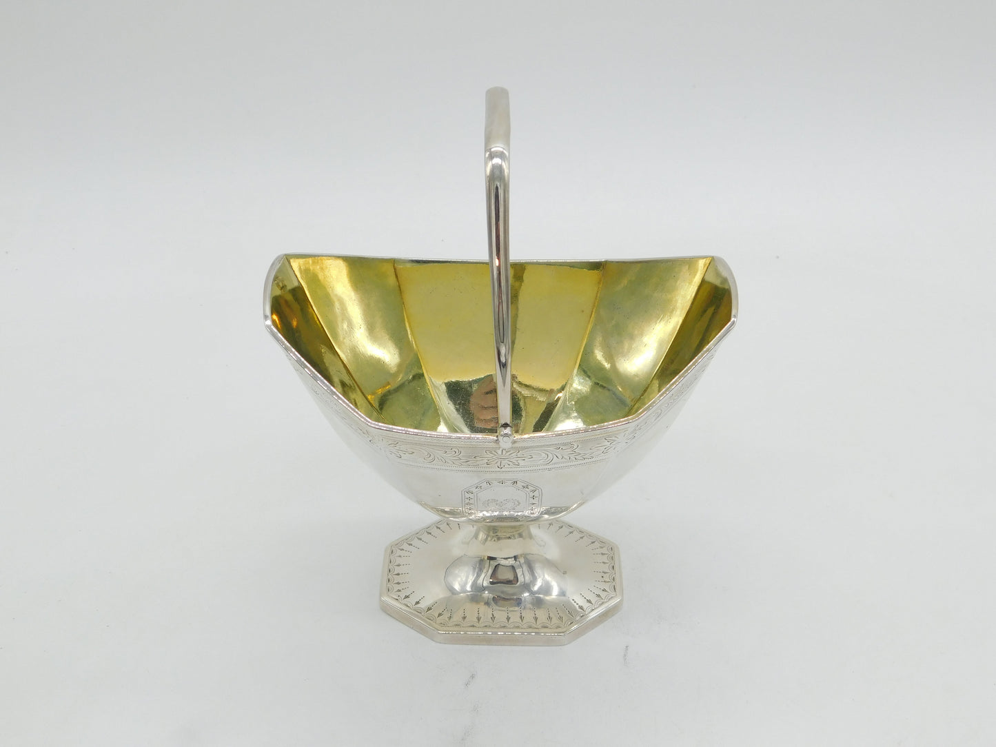 George III Sterling Silver Crested Sweet-Treat Basket Antique 1788 London