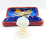 Sterling Silver & Carved Natural Opal Stone Mushroom Pendant Vintage c1980