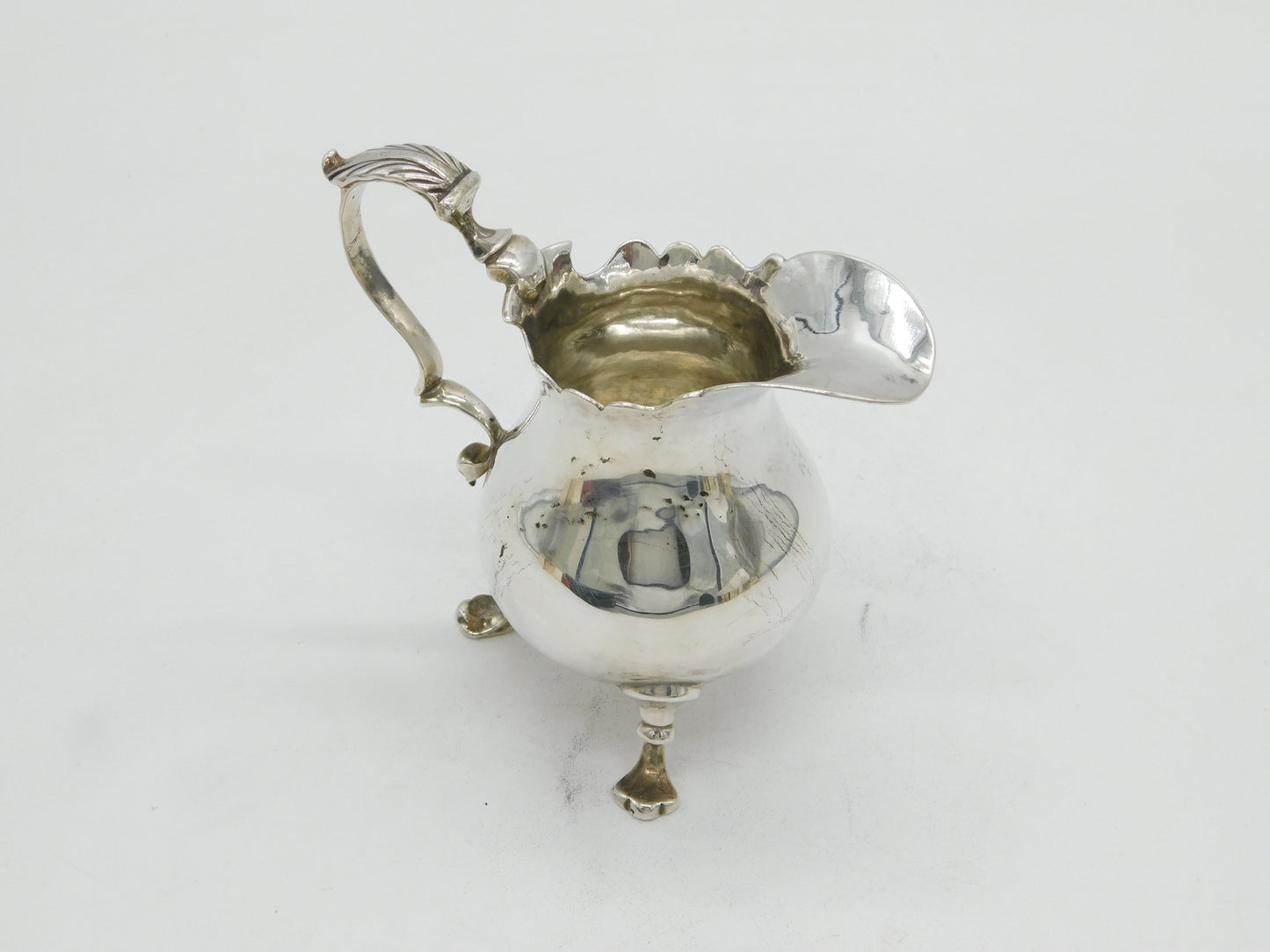 George II Sterling Silver Baluster Cream Jug Antique c1750 London