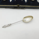 Set of Victorian Sterling Silver Shell Bowl Apostle Teaspoons & Tongs 1876