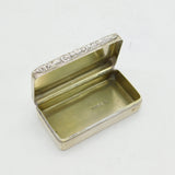 George III Sterling Silver Floral Pattern Snuff Box Antique 1820 London