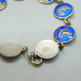 Danish Sterling Silver & Enamel Panel Bracelet Original Box Mid-Century c1950