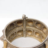 19th Century North Indian Silver & Gold Large Studded Bangle Bracelet Antique c1880