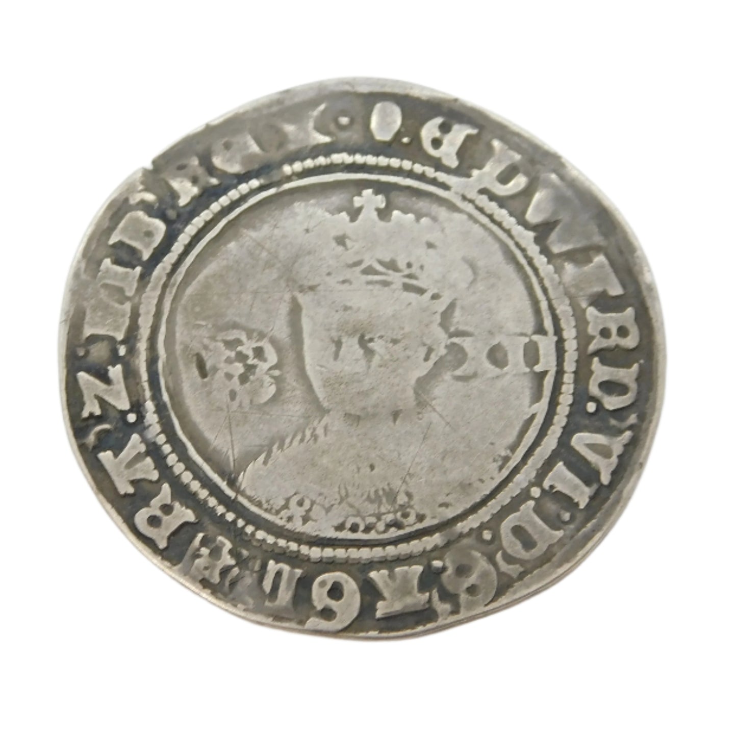 King Edward VI Fine Silver Issue Shilling 1551-53 Fair Condition Antique