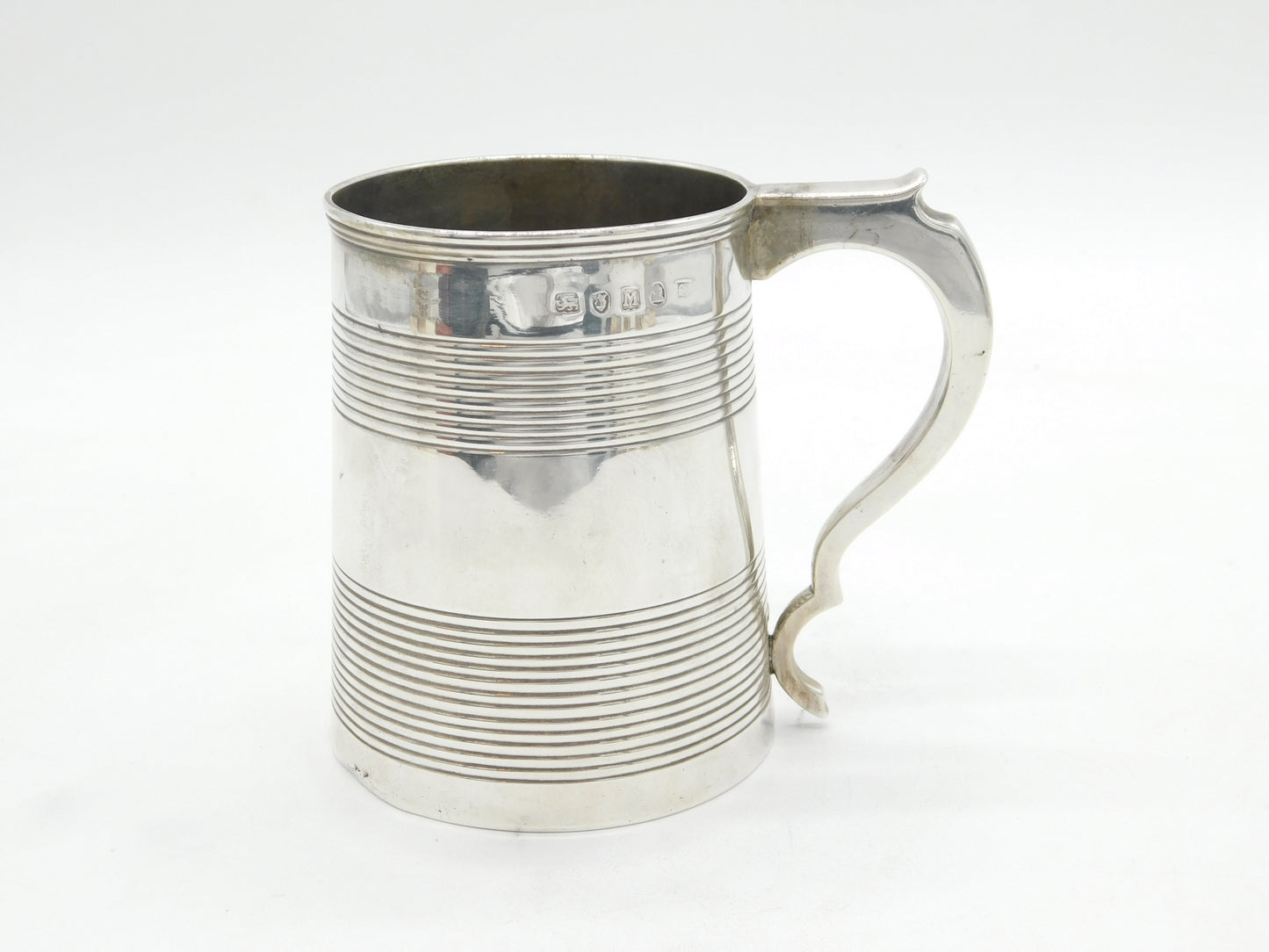 George III Sterling Silver Lined Pattern Tankard Mug Antique 1807 London