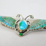Charles Horner Sterling Silver Enamel Winged Scarab Egyptian Brooch Antique 1909 Chester