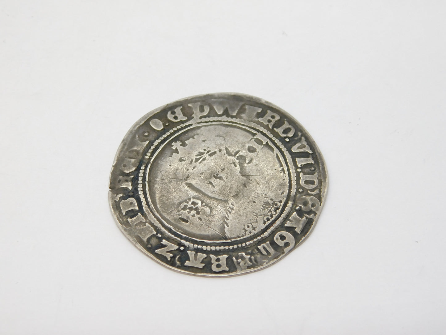 King Edward VI Fine Silver Issue Shilling 1551-53 Fair Condition Antique