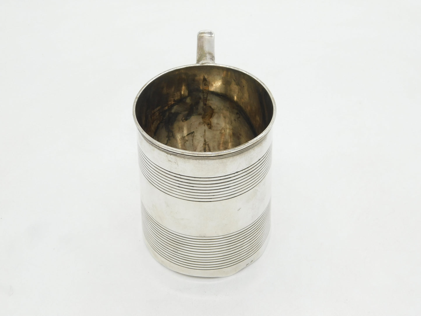 George III Sterling Silver Lined Pattern Tankard Mug Antique 1807 London