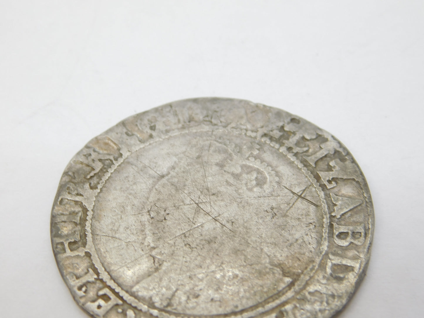 Queen Elizabeth I 5th Issue Shilling Coin 'ELIZAB M.M BELL' 1583-83 Antique