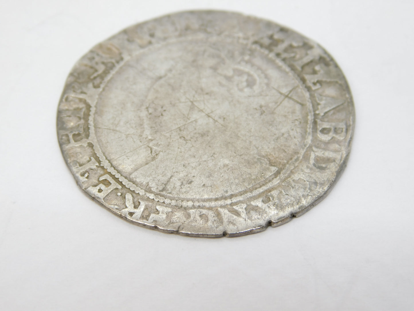Queen Elizabeth I 5th Issue Shilling Coin 'ELIZAB M.M BELL' 1583-83 Antique