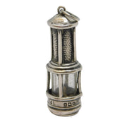 Sterling Silver Lucky Miner's Lamp Charm Pendant Fob Antique 1920 Birmingham