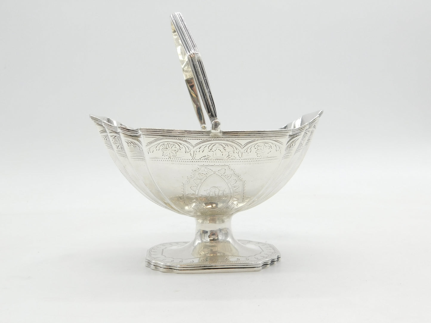George III Sterling Silver Dog Crest Sweet-Treat Basket Antique 1793 London