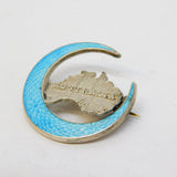 Australian Sterling Silver Blue Enamel Souvenir Sweetheart Brooch Antique 1915 Birmingham