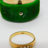 Victorian 18ct Yellow Gold, Diamond & Paste Boat Ring Antique c1890