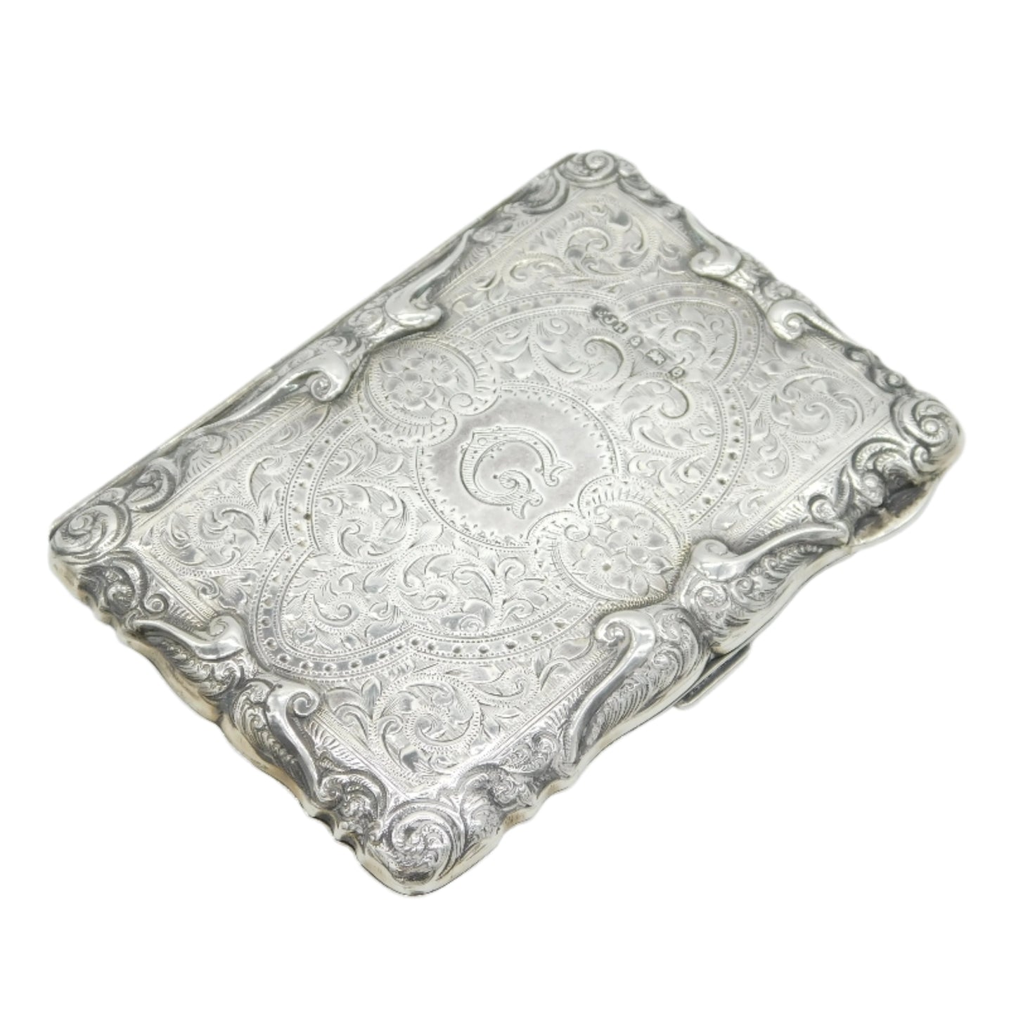 Edwardian Sterling Silver Floral Pattern 'Aide-Memoire' Case Antique 1904 Birmingham