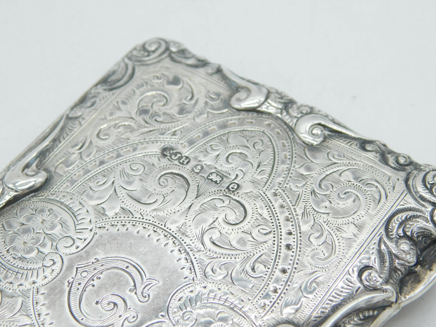 Edwardian Sterling Silver Floral Pattern 'Aide-Memoire' Case Antique 1904 Birmingham