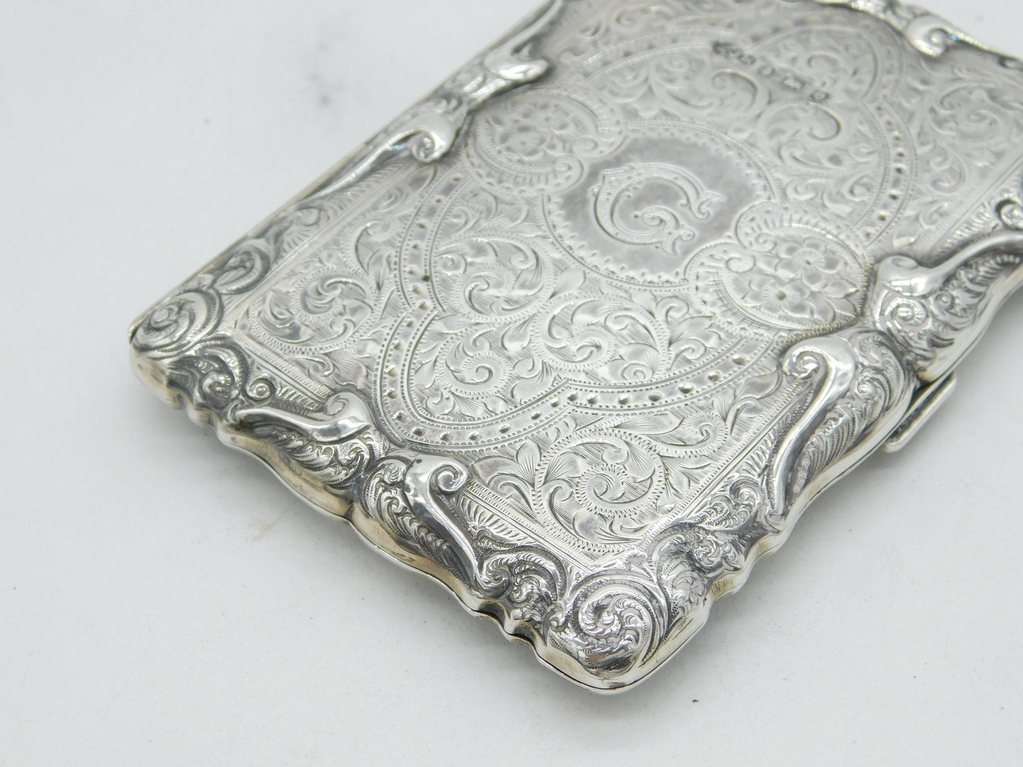 Edwardian Sterling Silver Floral Pattern 'Aide-Memoire' Case Antique 1904 Birmingham