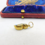 14ct Yellow Gold & Blue Enamel Dutch Clog Charm Antique c1940 Art Deco AF