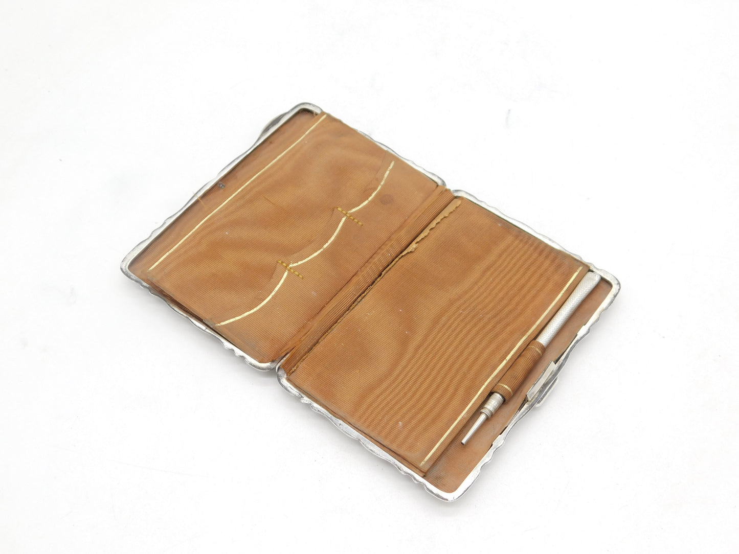 Edwardian Sterling Silver Floral Pattern 'Aide-Memoire' Case Antique 1904 Birmingham