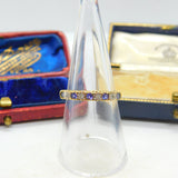 9ct Yellow Gold , Amethyst & Diamond Half-Eternity Ring Vintage c1970 Birmingham