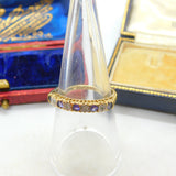 9ct Yellow Gold , Amethyst & Diamond Half-Eternity Ring Vintage c1970 Birmingham