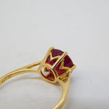 10ct Yellow Gold 2.5ct Ruby Set Solitaire Ring Vintage c2000 Birmingham