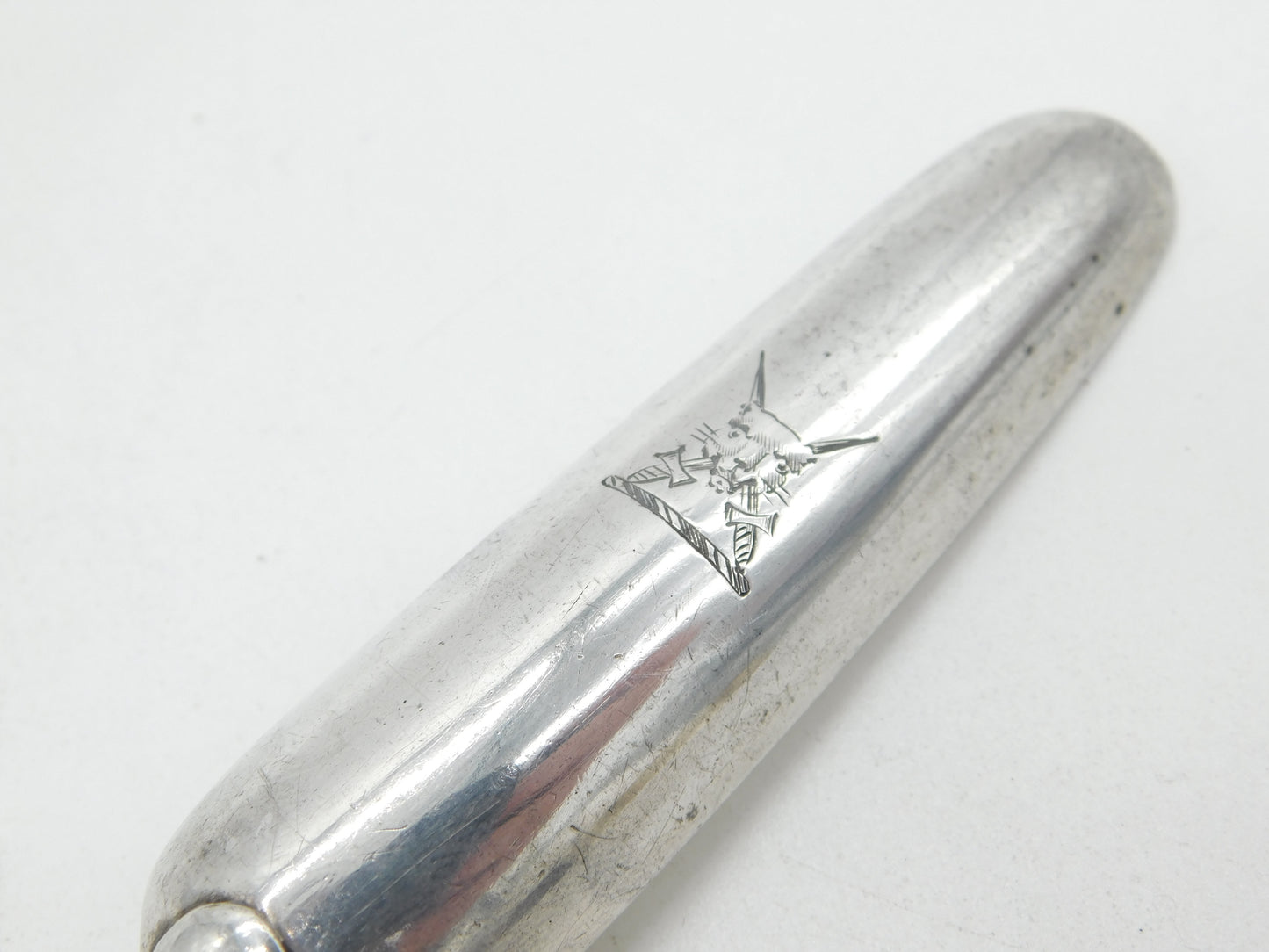 George III Sterling Silver Heraldic Crest Bone Marrow Scoop Antique 1814 London