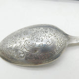 Victorian Boxed Sterling Silver Picture Back Christening Cutlery Antique 1892 London