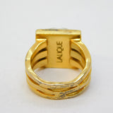 Lalique Glass Arethusa Mythic Statement Ring Gold Vermeil Vintage