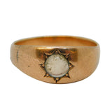 Victorian 10ct Rose Gold Star-Set Moonstone Band Ring Antique c1890