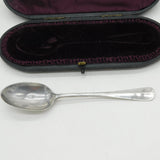 Victorian Boxed Sterling Silver Hanoverian Presentation Spoon Antique 1893 London