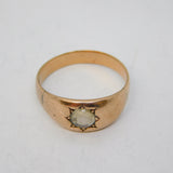 Victorian 10ct Rose Gold Star-Set Moonstone Band Ring Antique c1890