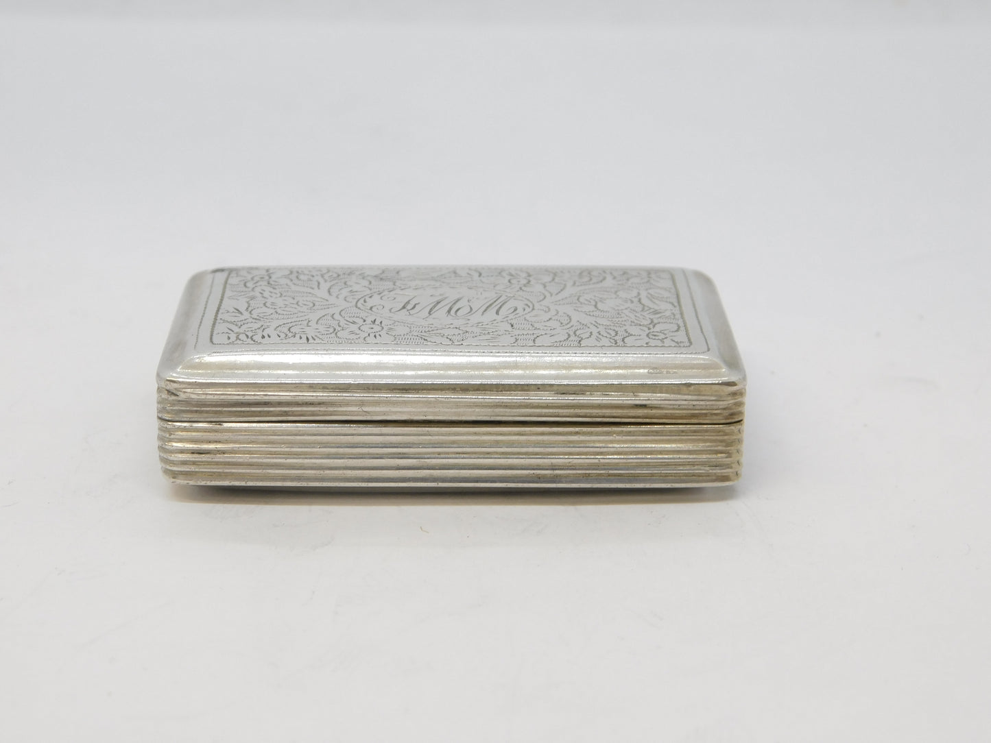 William IV Sterling Silver Floral Pattern Snuff Box Antique 1835 Birmingham