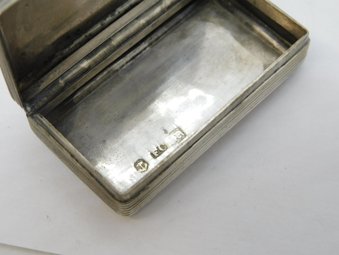 William IV Sterling Silver Floral Pattern Snuff Box Antique 1835 Birmingham