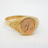9ct Yellow Gold Enamel Masonic Spinning Signet Ring Vintage 1991 Birmingham