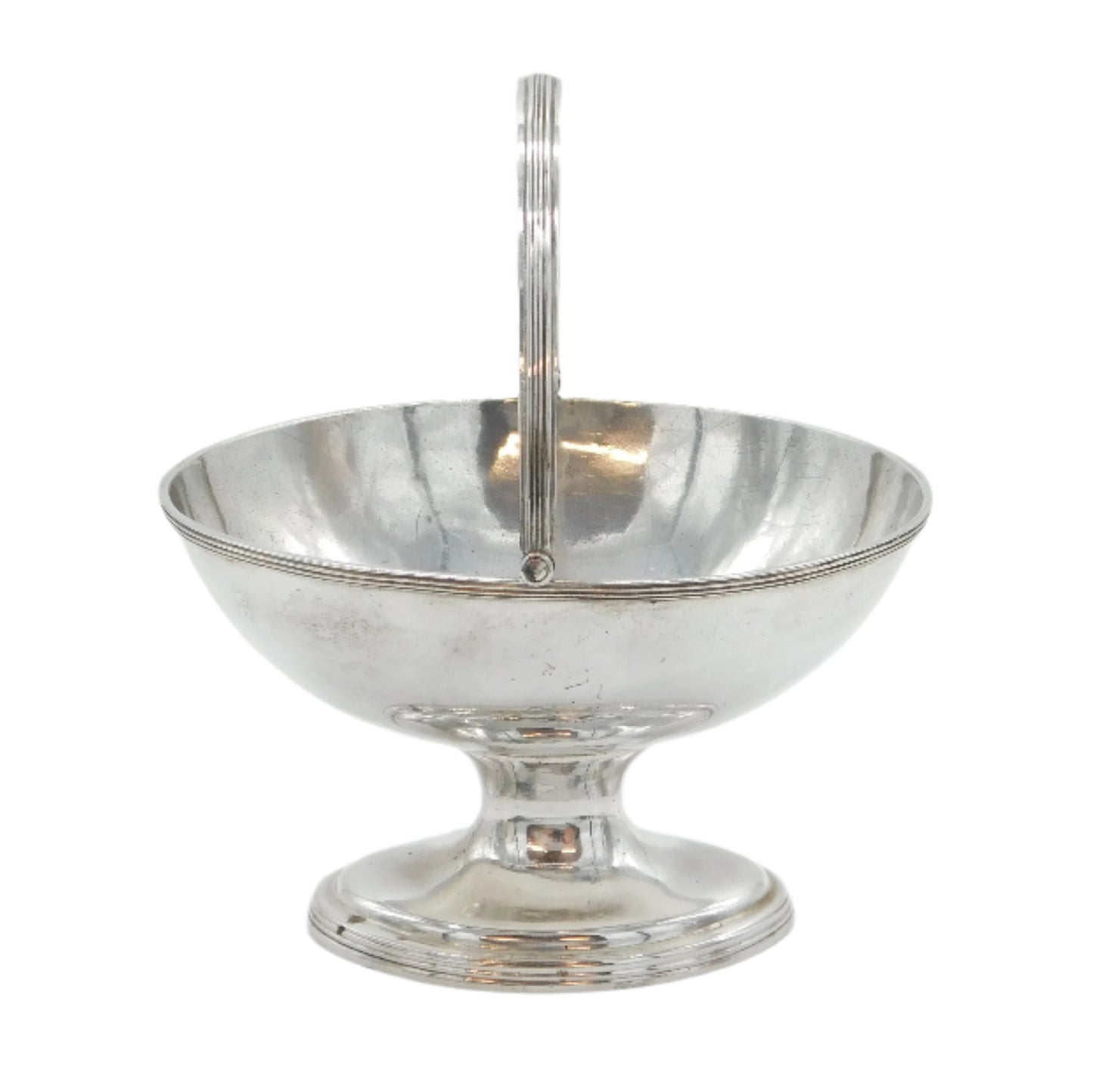 George III Sterling Silver Crested Pedestal Sugar Basket Antique 1792 London