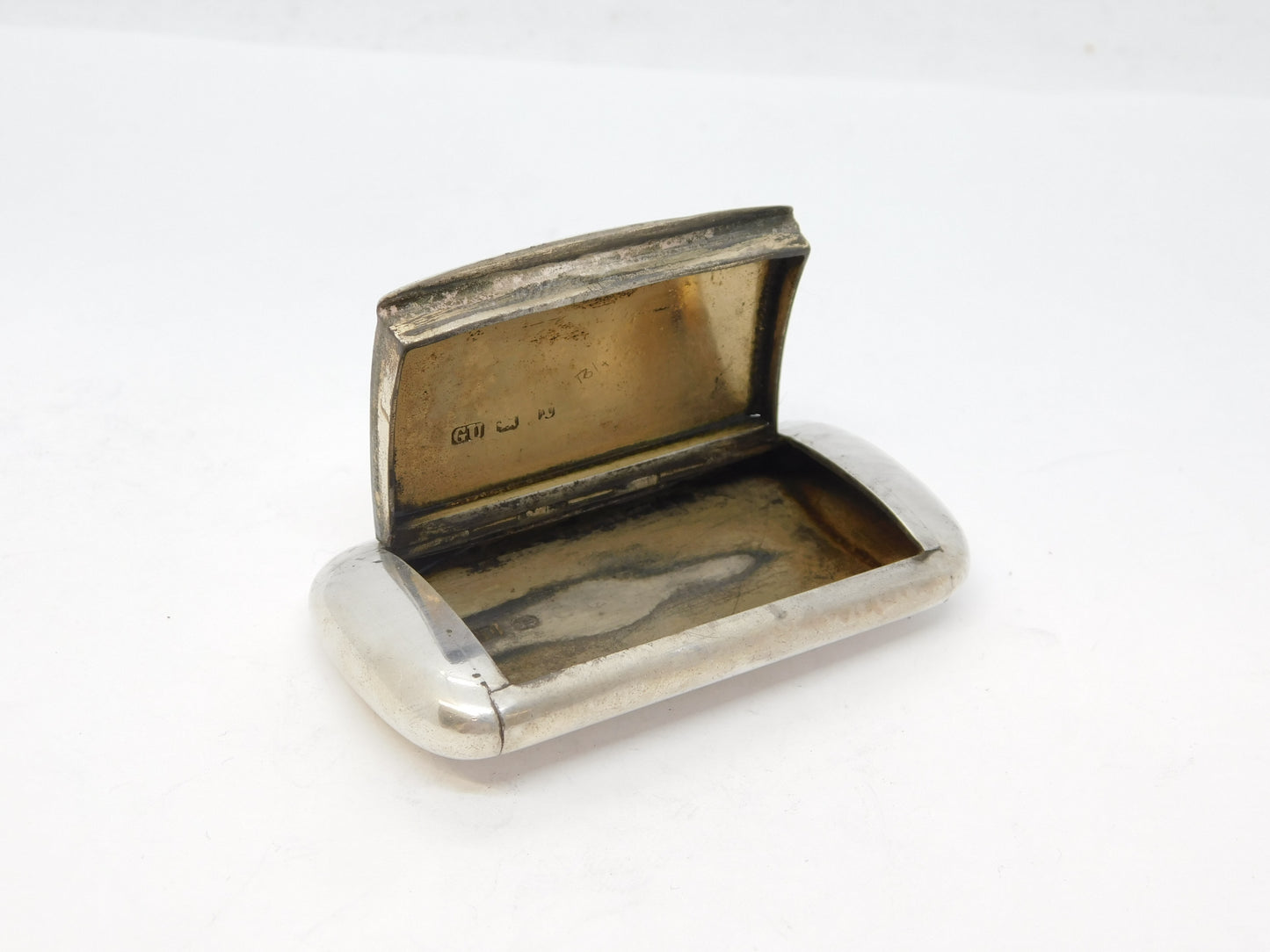 Victorian Sterling Silver Snuff Box Antique 1846 Birmingham George Unite
