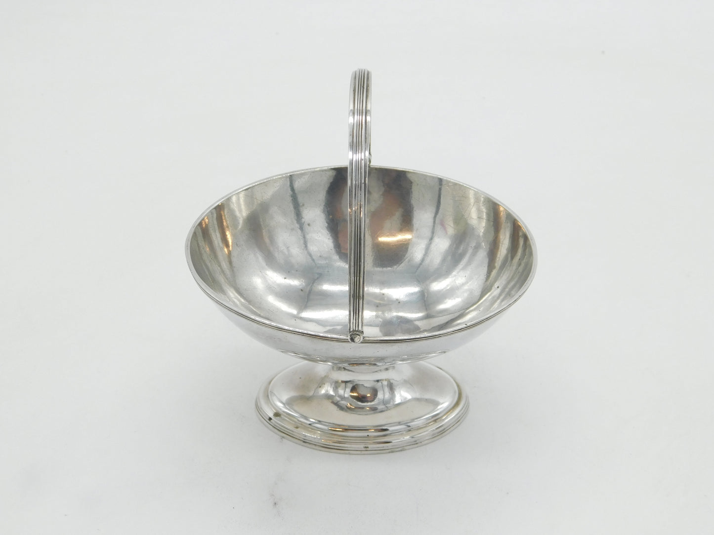 George III Sterling Silver Crested Pedestal Sugar Basket Antique 1792 London